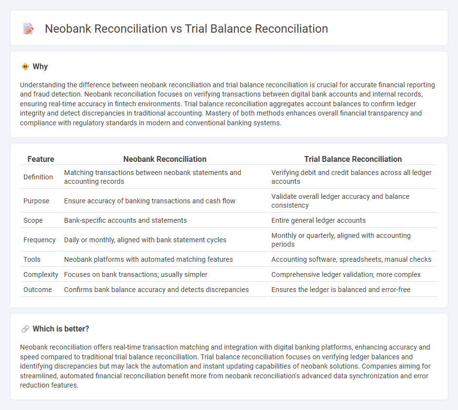 Neobank Reconciliation vs Trial Balance Reconciliation in Accounting