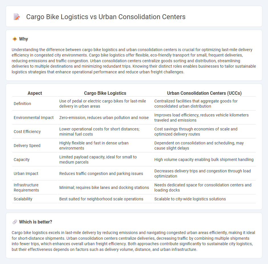 Cargo Bike Logistics vs Urban Consolidation Centers in Logistics