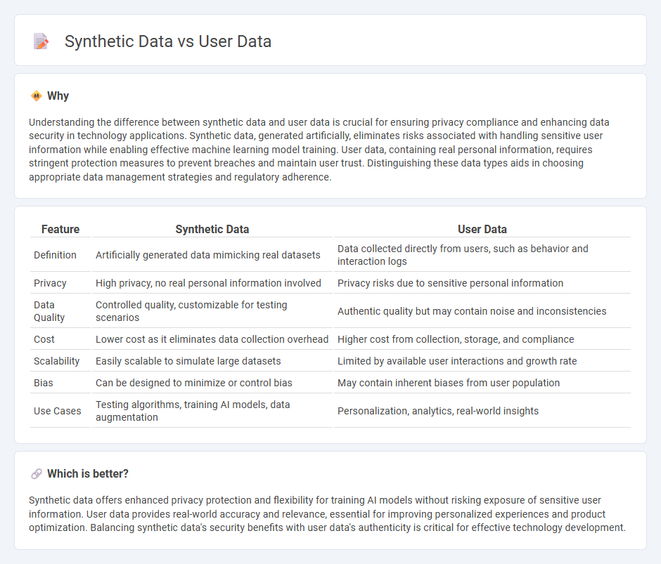 Synthetic Data vs User Data in Technology