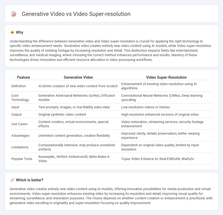 Generative Video vs Video Super-Resolution in Technology