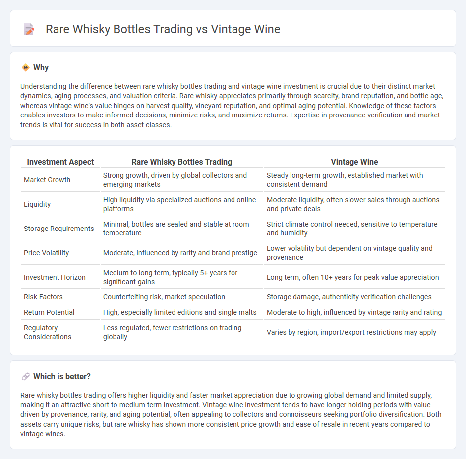 Rare Whisky Bottles Trading vs Vintage Wine in Investment