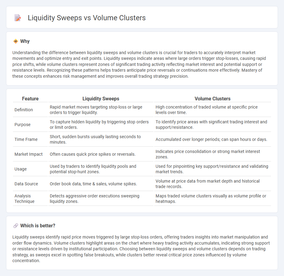 Liquidity Sweeps vs Volume Clusters in Trading