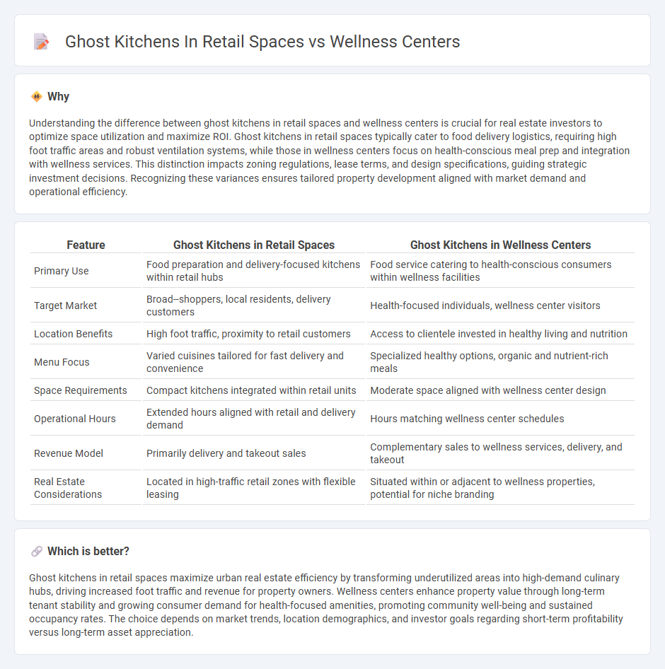 Ghost Kitchens In Retail Spaces vs Wellness Centers in Real Estate