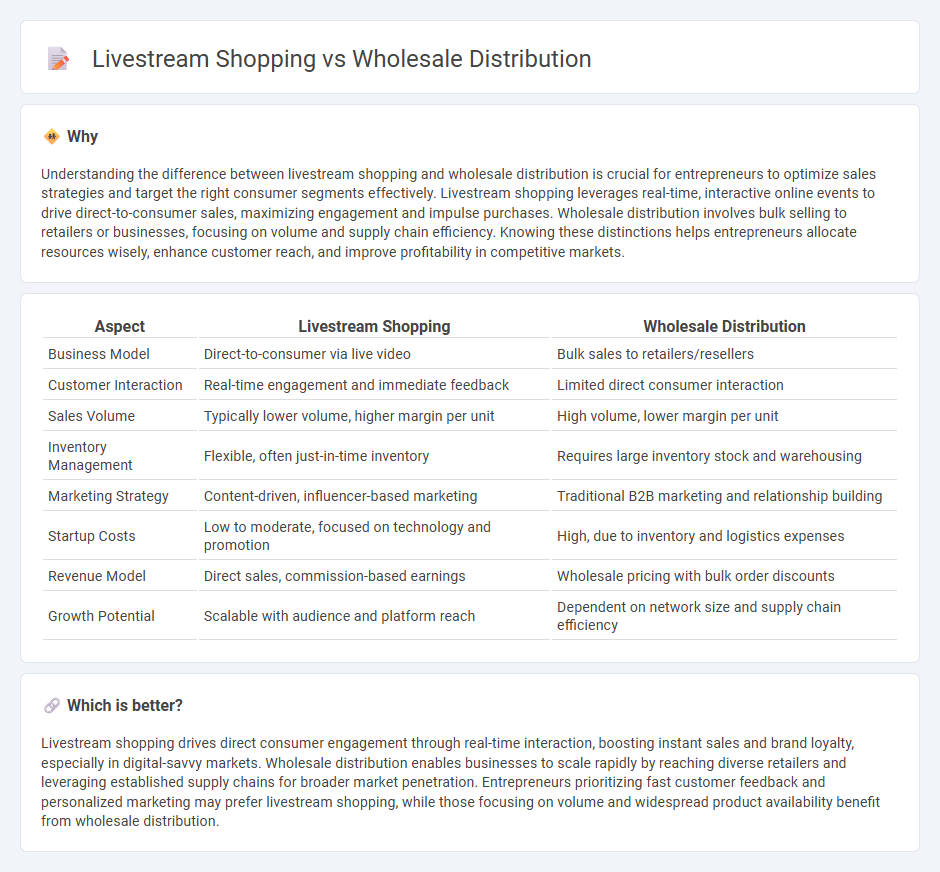Livestream Shopping vs Wholesale Distribution in Entrepreneurship