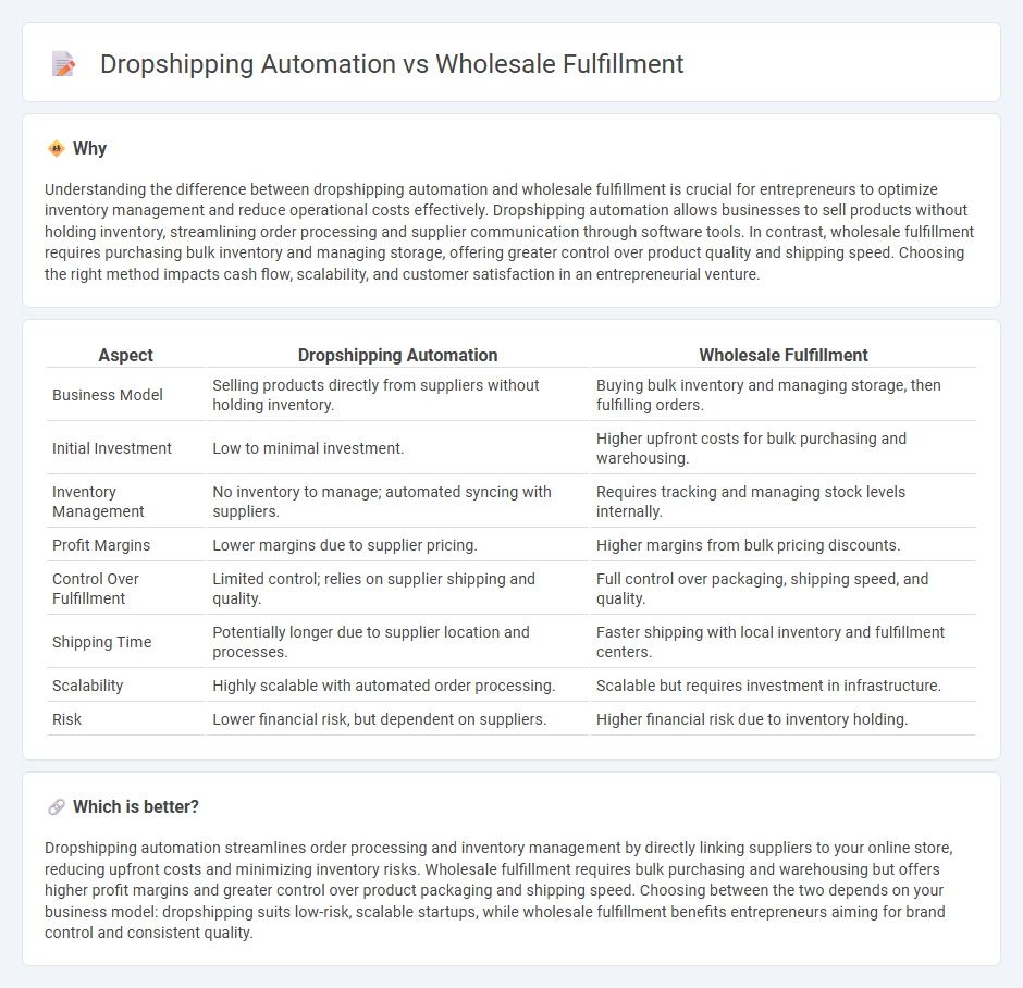 Dropshipping Automation vs Wholesale Fulfillment in Entrepreneurship
