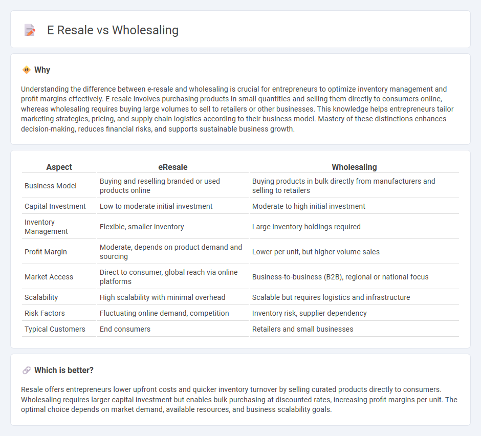E Resale vs Wholesaling in Entrepreneurship