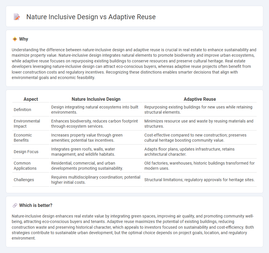 Nature Inclusive Design vs Adaptive Reuse in Real Estate