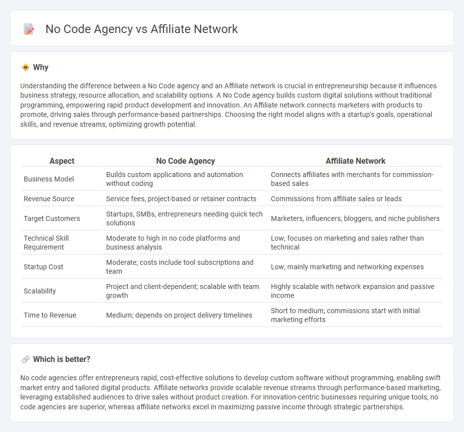 No Code Agency vs Affiliate Network in Entrepreneurship