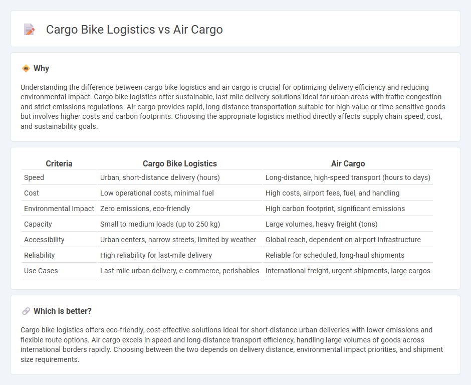 Cargo Bike Logistics vs Air Cargo in Logistics
