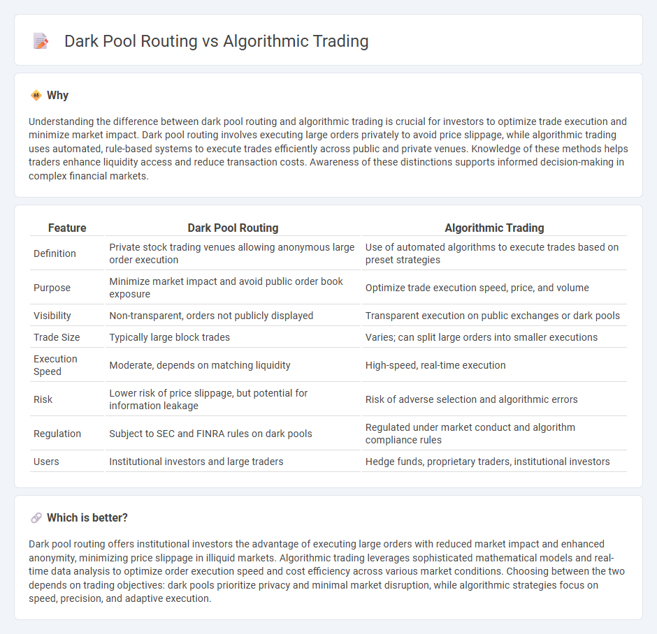Dark Pool Routing vs Algorithmic Trading in Finance