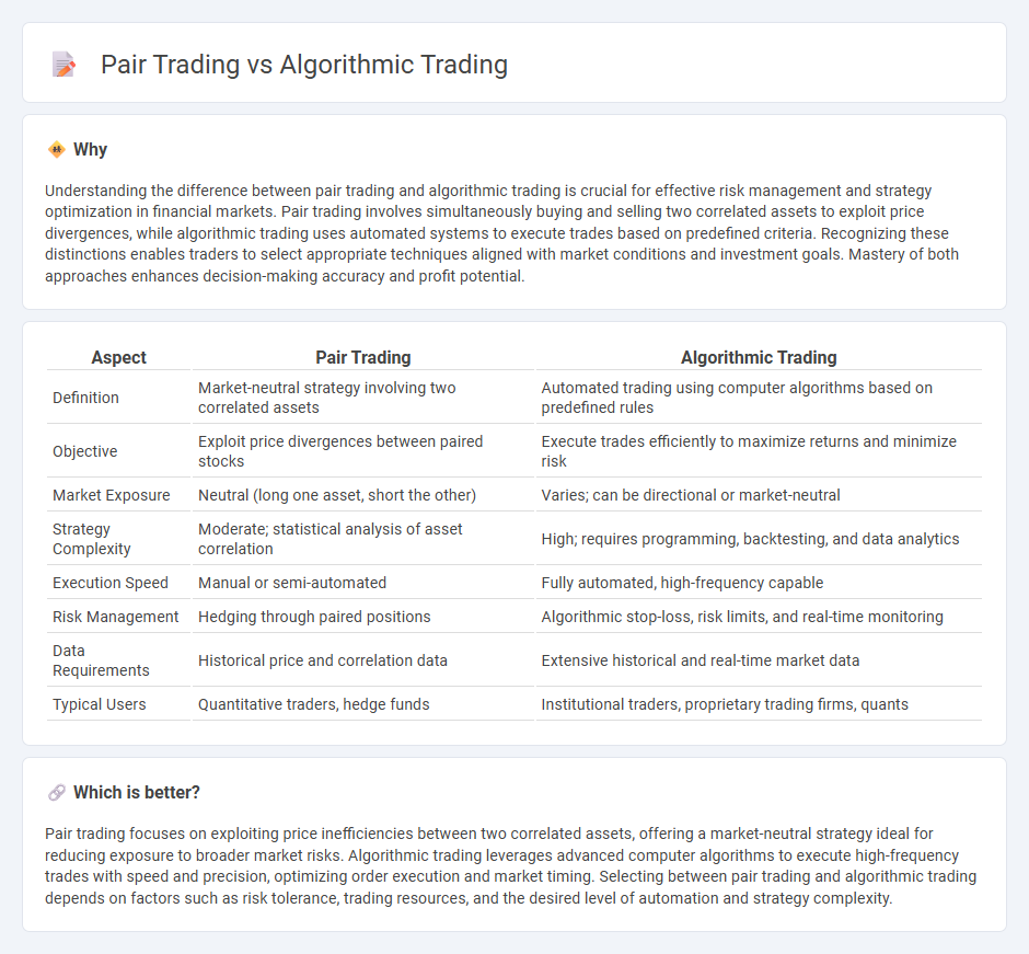 Pair Trading vs Algorithmic Trading in Trading