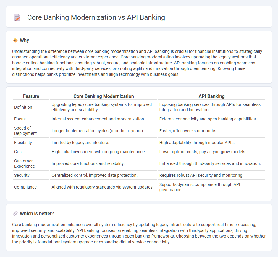 Core Banking Modernization vs Api Banking in Banking