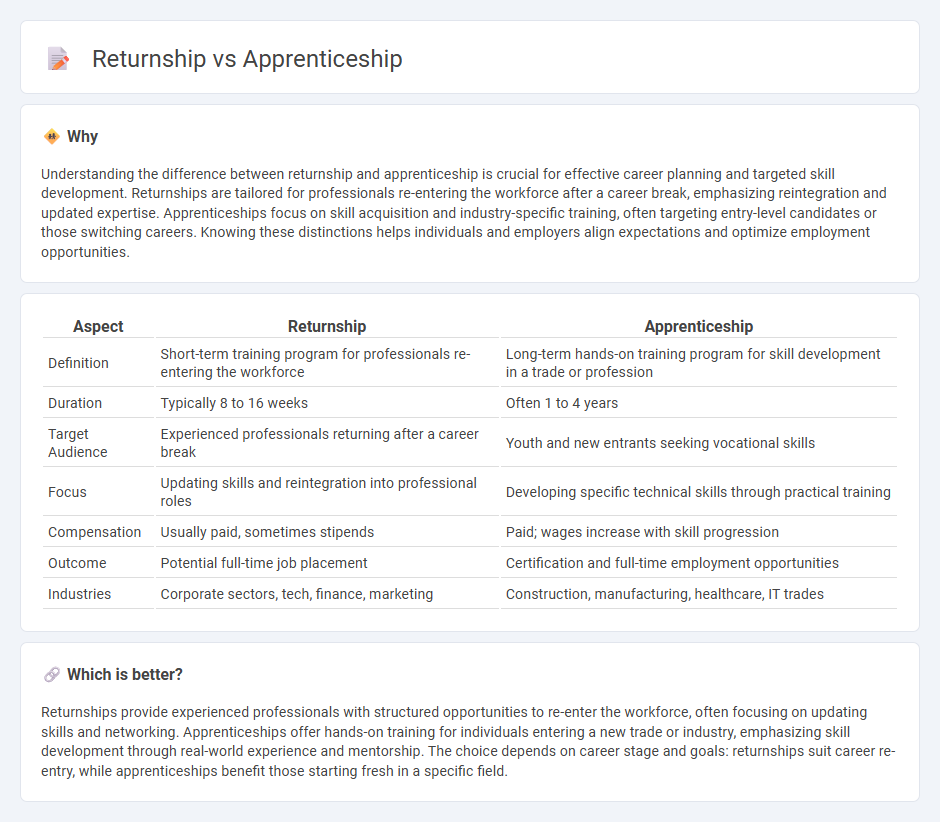 Returnship vs Apprenticeship in Employment