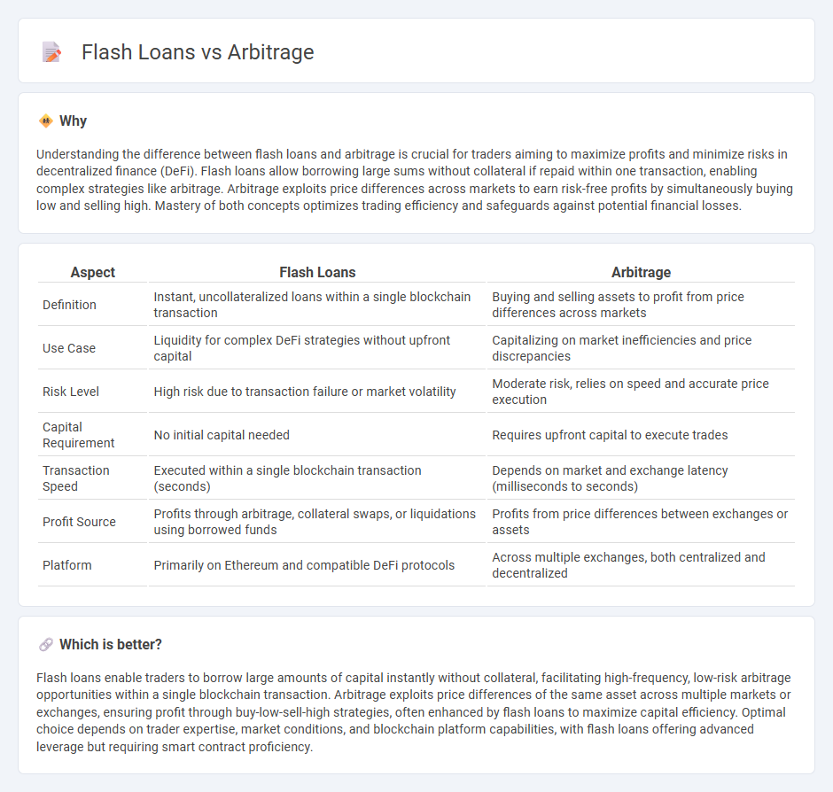 Flash Loans vs Arbitrage in Trading