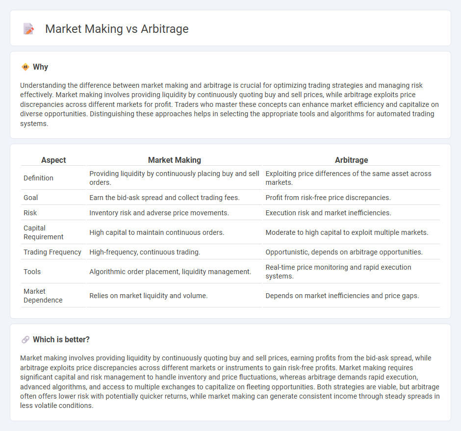 Market Making vs Arbitrage in Trading