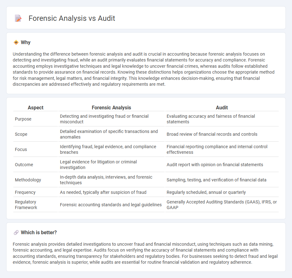 Forensic Analysis vs Audit in Accounting