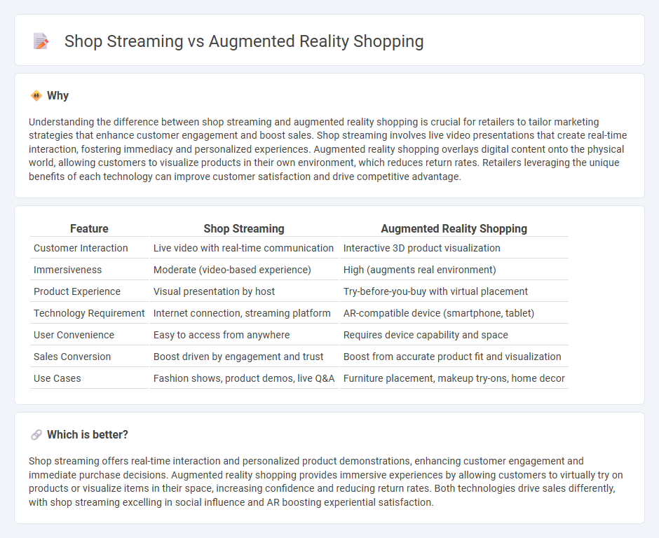 Shop Streaming vs Augmented Reality Shopping in Retail