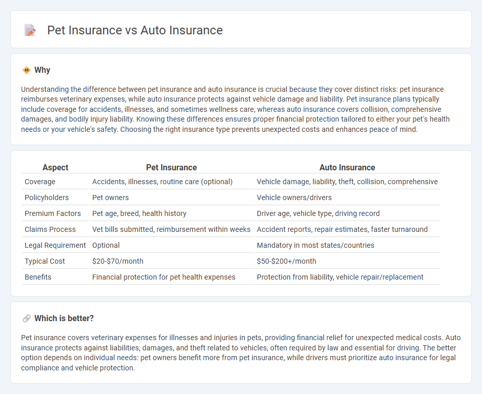 Pet Insurance vs Auto Insurance in Insurance