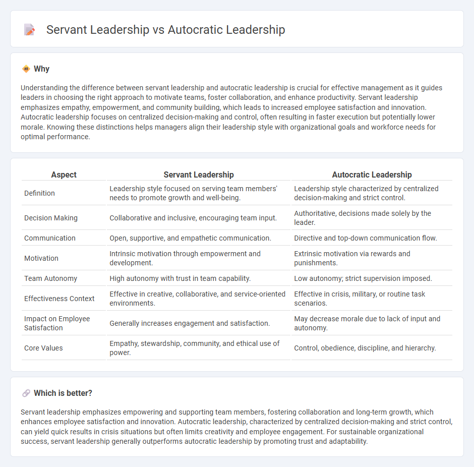 Servant Leadership vs Autocratic Leadership in Management
