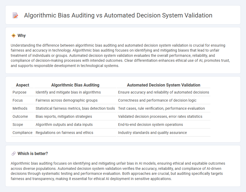 Algorithmic Bias Auditing vs Automated Decision System Validation in Technology