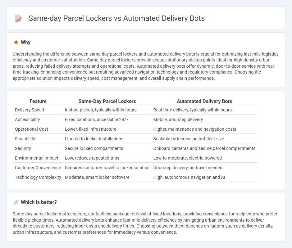 Same-Day Parcel Lockers vs Automated Delivery Bots in Logistics