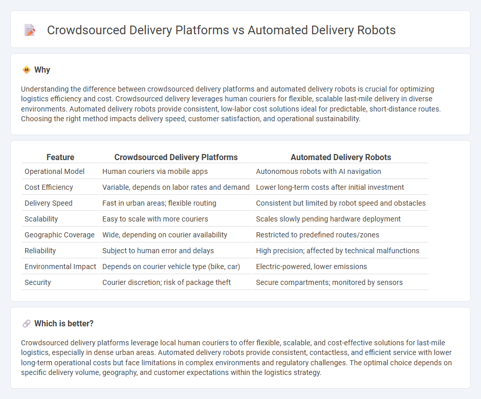 Crowdsourced Delivery Platforms vs Automated Delivery Robots in Logistics
