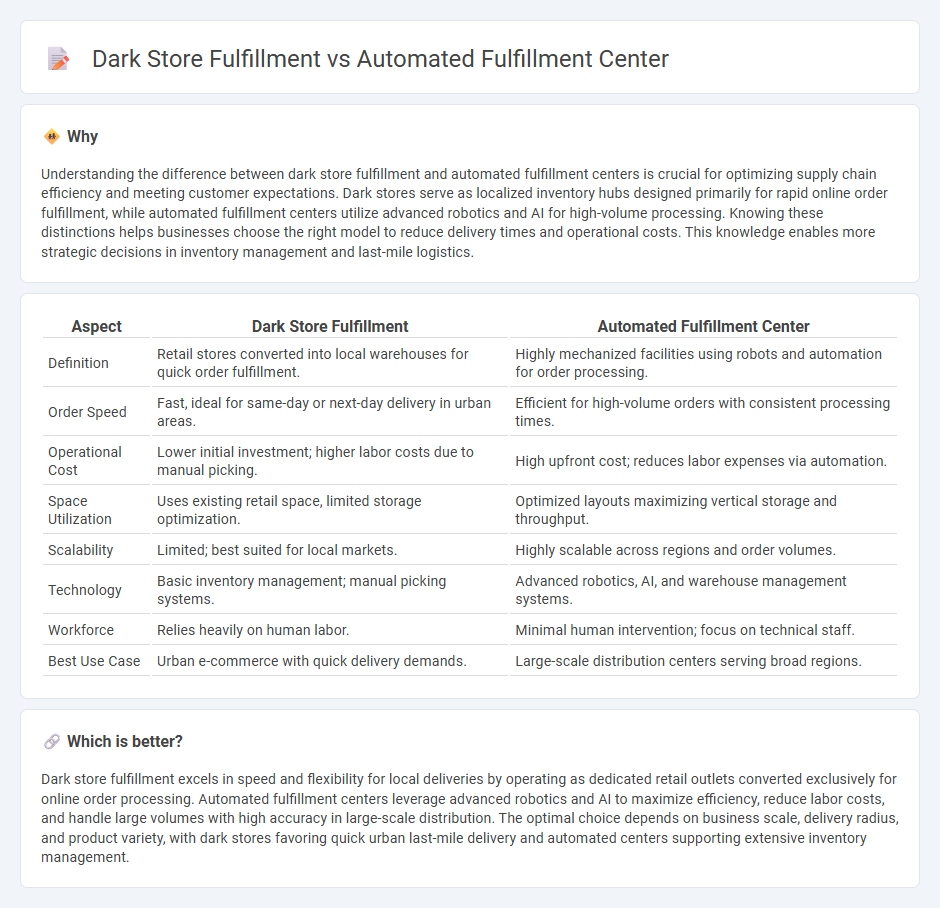 Dark Store Fulfillment vs Automated Fulfillment Center in Logistics