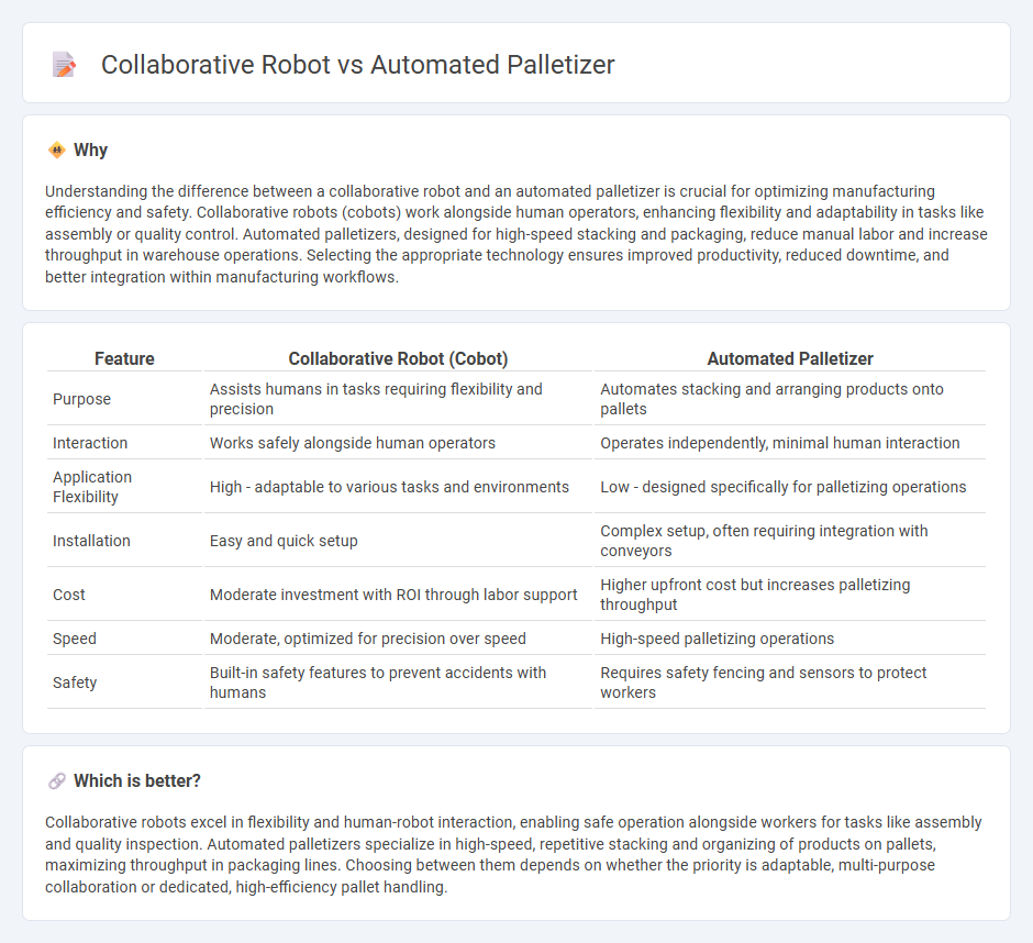 Collaborative Robot vs Automated Palletizer in Manufacturing
