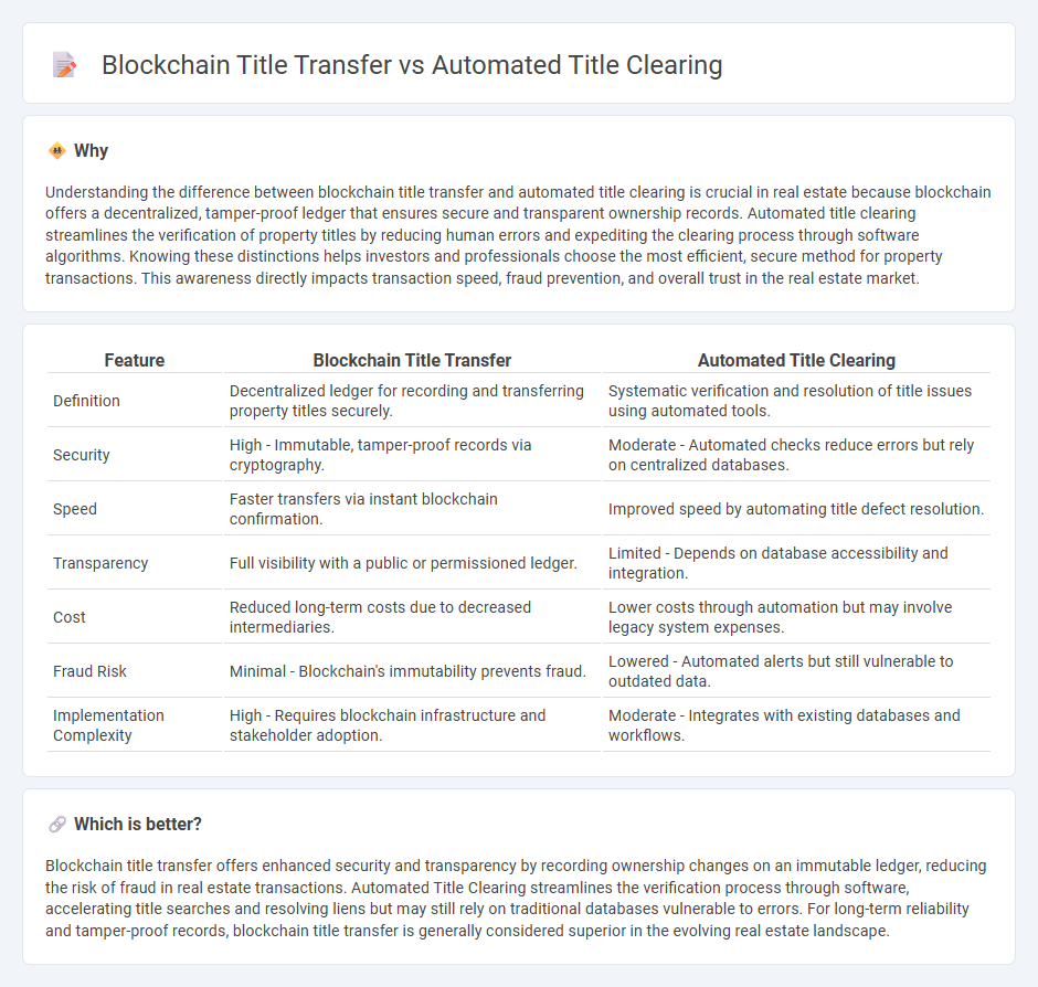 Blockchain Title Transfer vs Automated Title Clearing in Real Estate