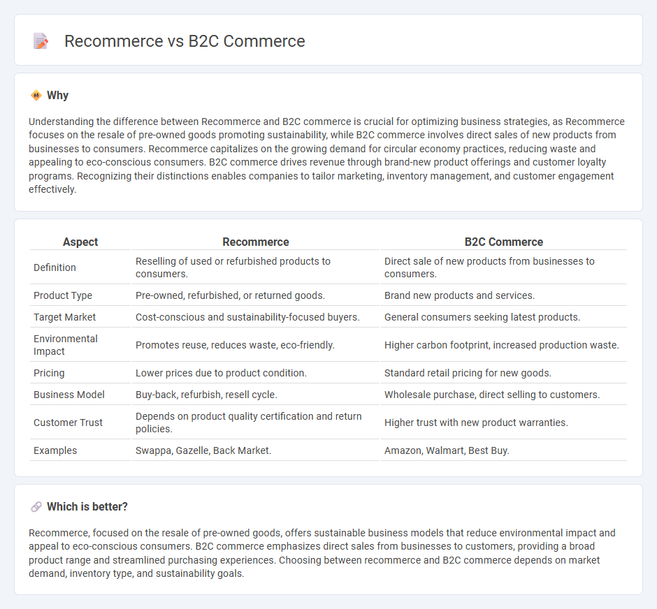 Recommerce vs B2C Commerce in Commerce