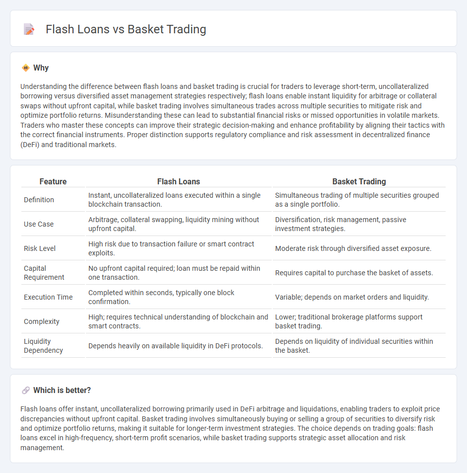 Flash Loans vs Basket Trading in Trading