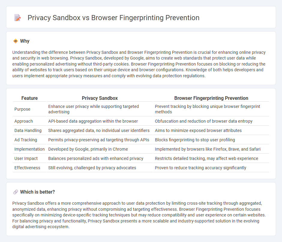 Privacy Sandbox vs Browser Fingerprinting Prevention in Technology
