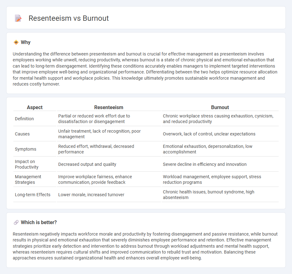 Resenteeism vs Burnout in Management