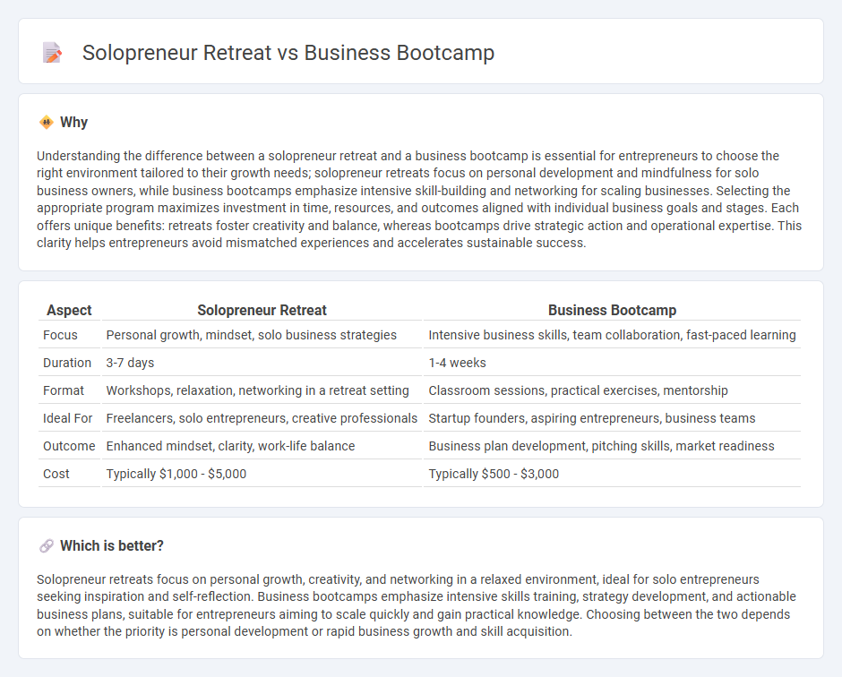 Solopreneur Retreat vs Business Bootcamp in Entrepreneurship