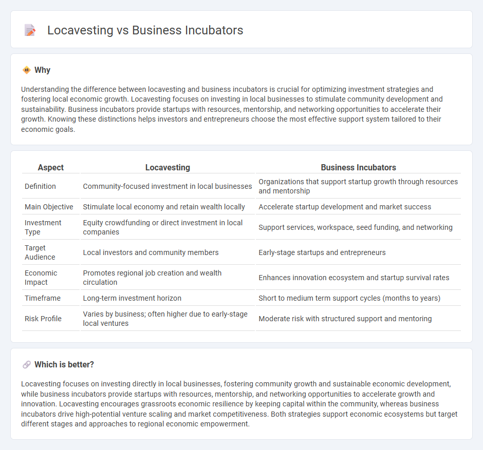 Locavesting vs Business Incubators in Economy