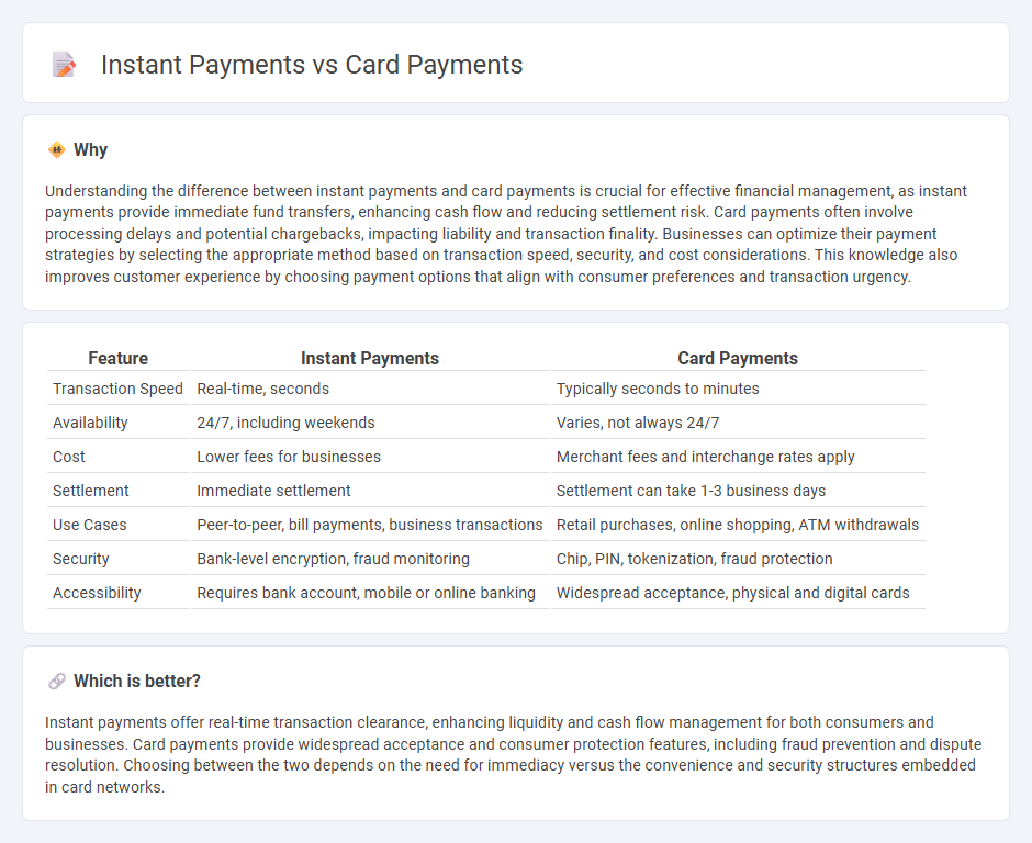 Instant Payments vs Card Payments in Banking