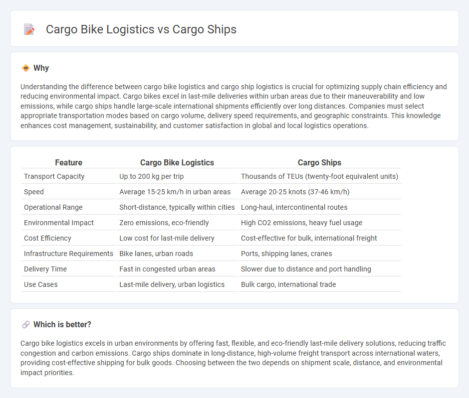 Cargo Bike Logistics vs Cargo Ships in Logistics