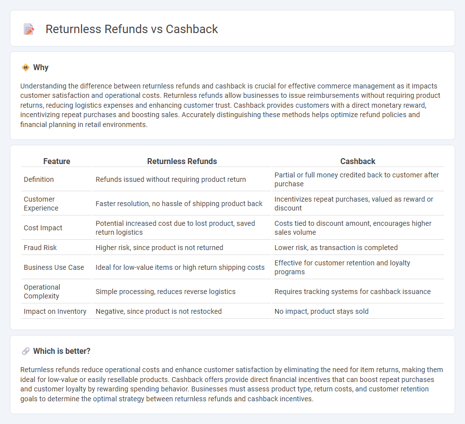 Returnless Refunds vs Cashback in Commerce