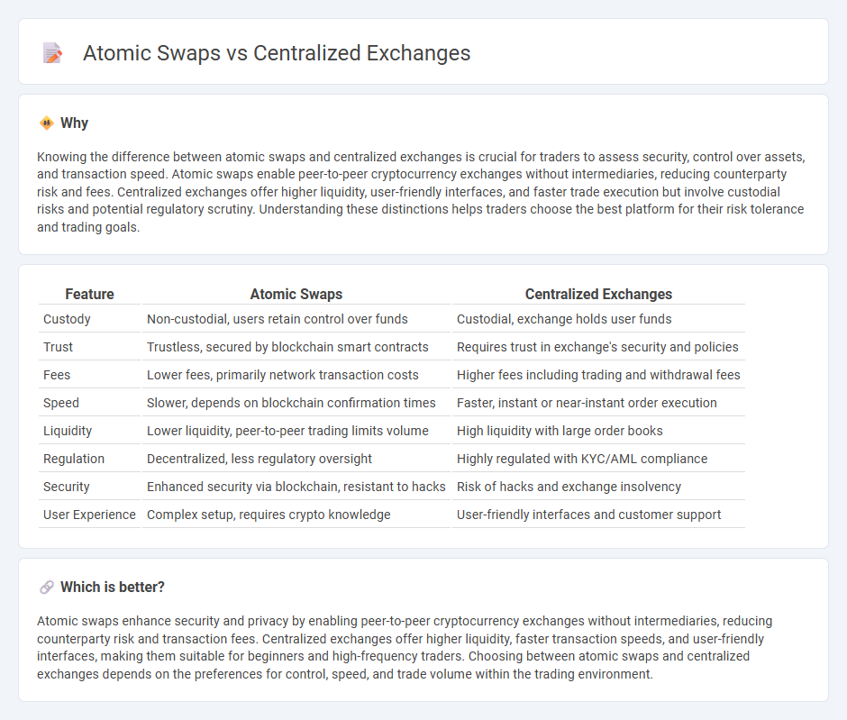 Atomic Swaps vs Centralized Exchanges in Trading