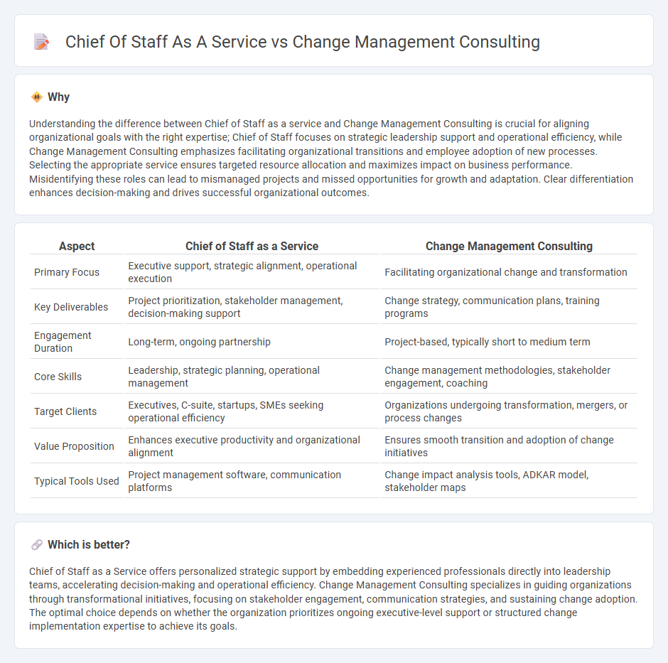 Chief Of Staff As A Service vs Change Management Consulting in Consulting