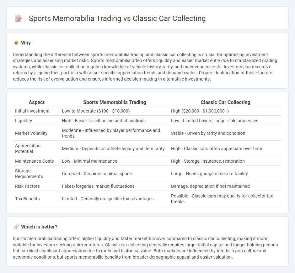 Sports Memorabilia Trading vs Classic Car Collecting in Investment