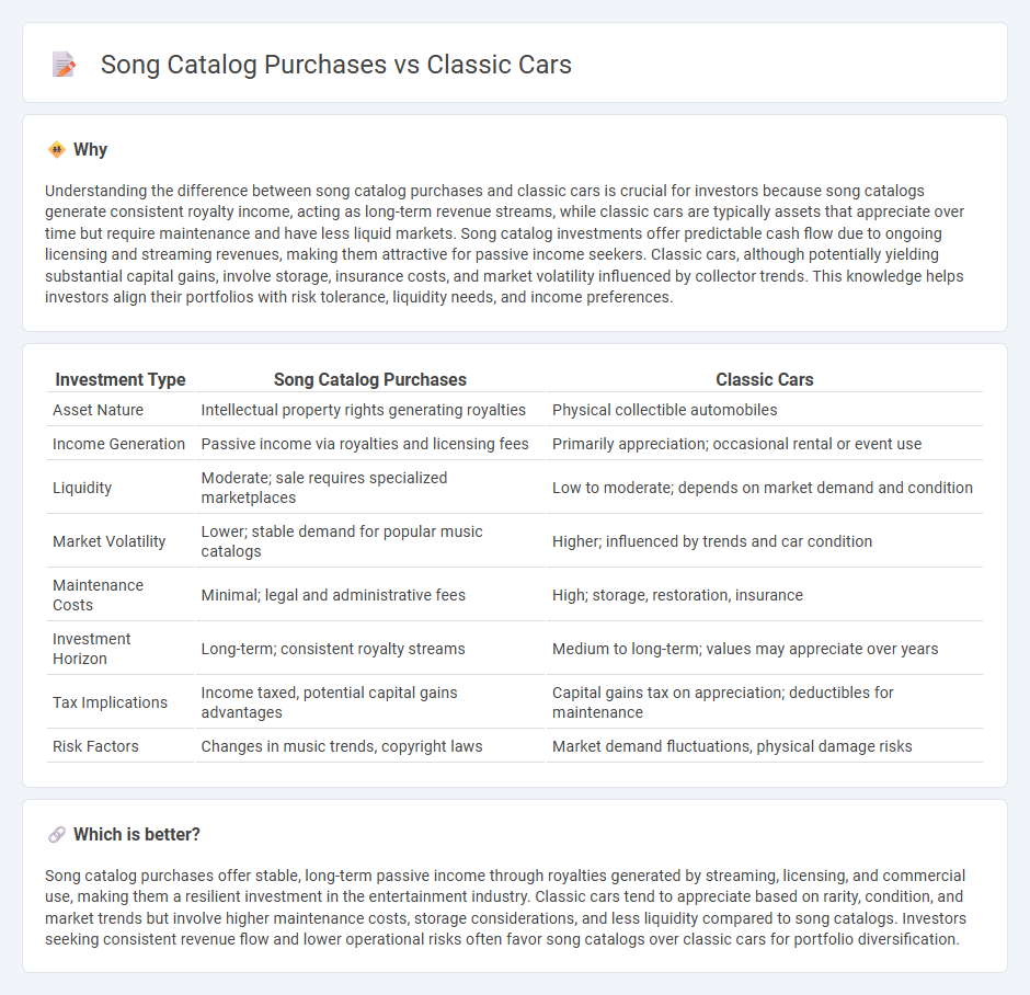 Song Catalog Purchases vs Classic Cars in Investment