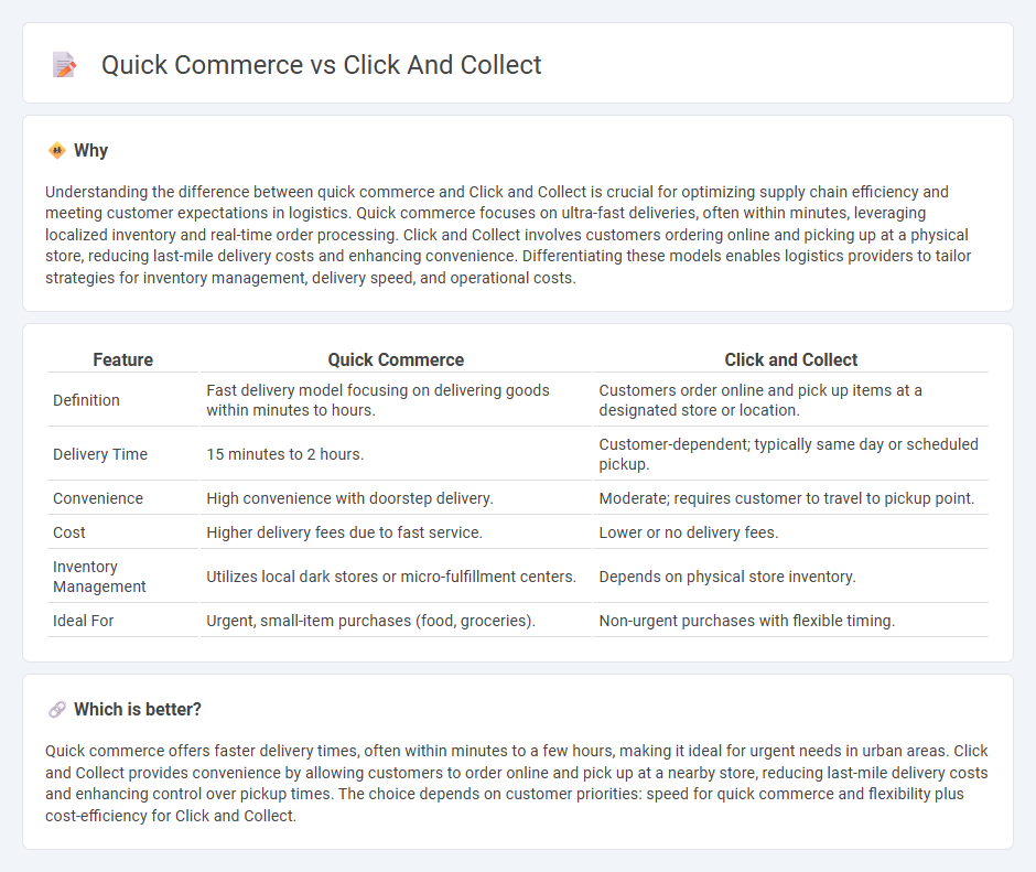 Quick Commerce vs Click And Collect in Logistics