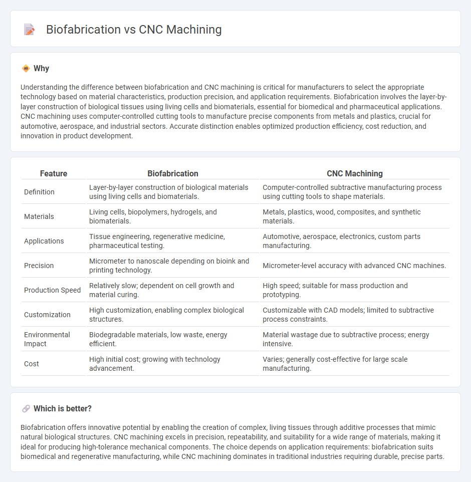 Biofabrication vs Cnc Machining in Manufacturing