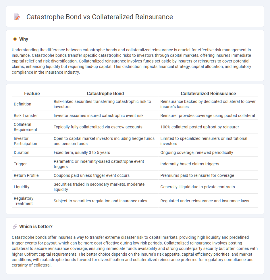 Catastrophe Bond vs Collateralized Reinsurance in Insurance