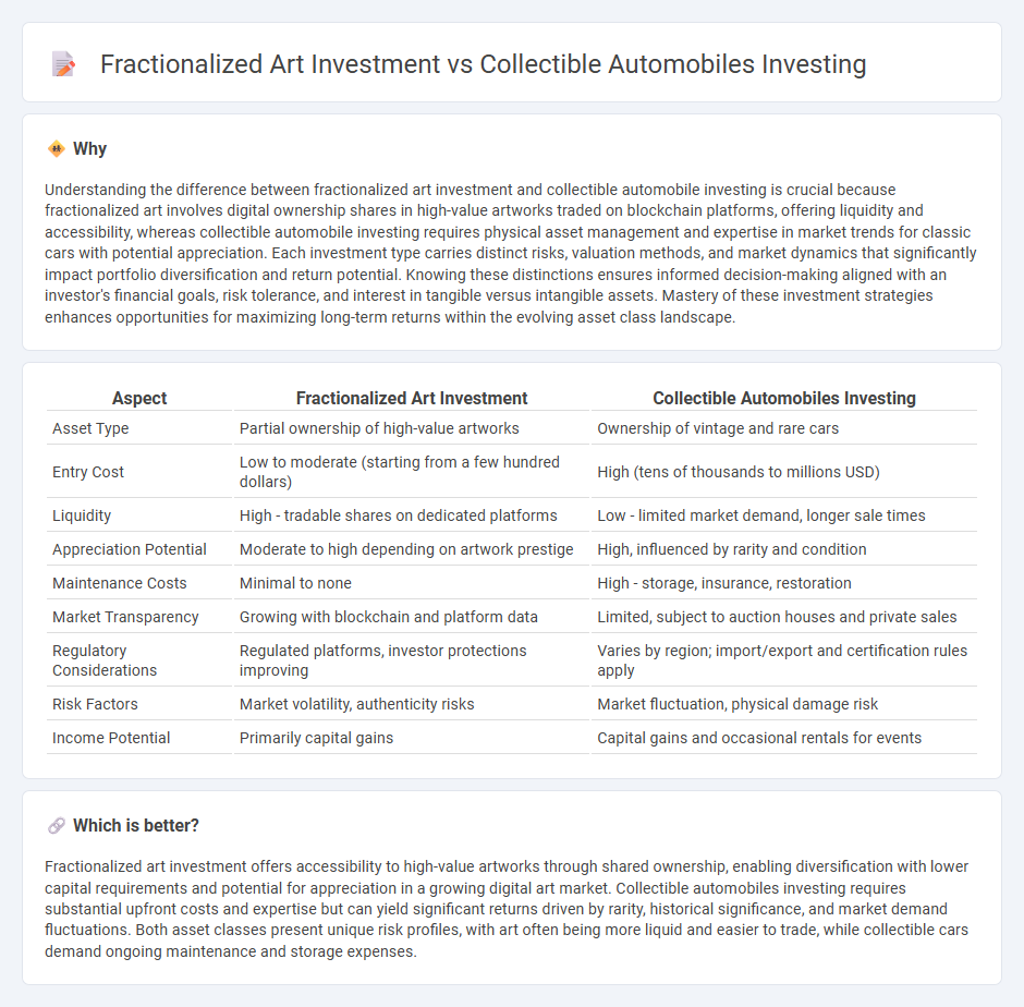Fractionalized Art Investment vs Collectible Automobiles Investing in Investment