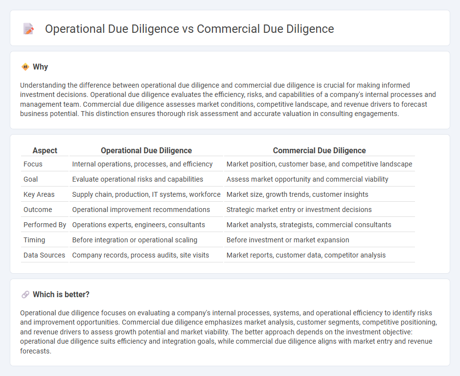 Operational Due Diligence vs Commercial Due Diligence in Consulting
