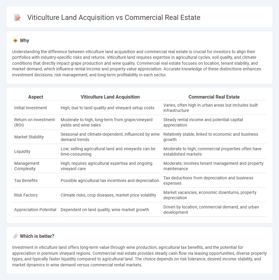 Viticulture Land Acquisition vs Commercial Real Estate in Investment