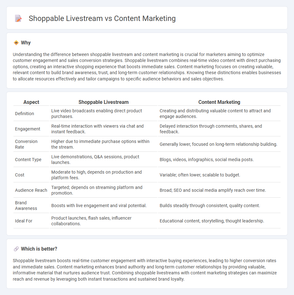 Shoppable Livestream vs Content Marketing in Marketing