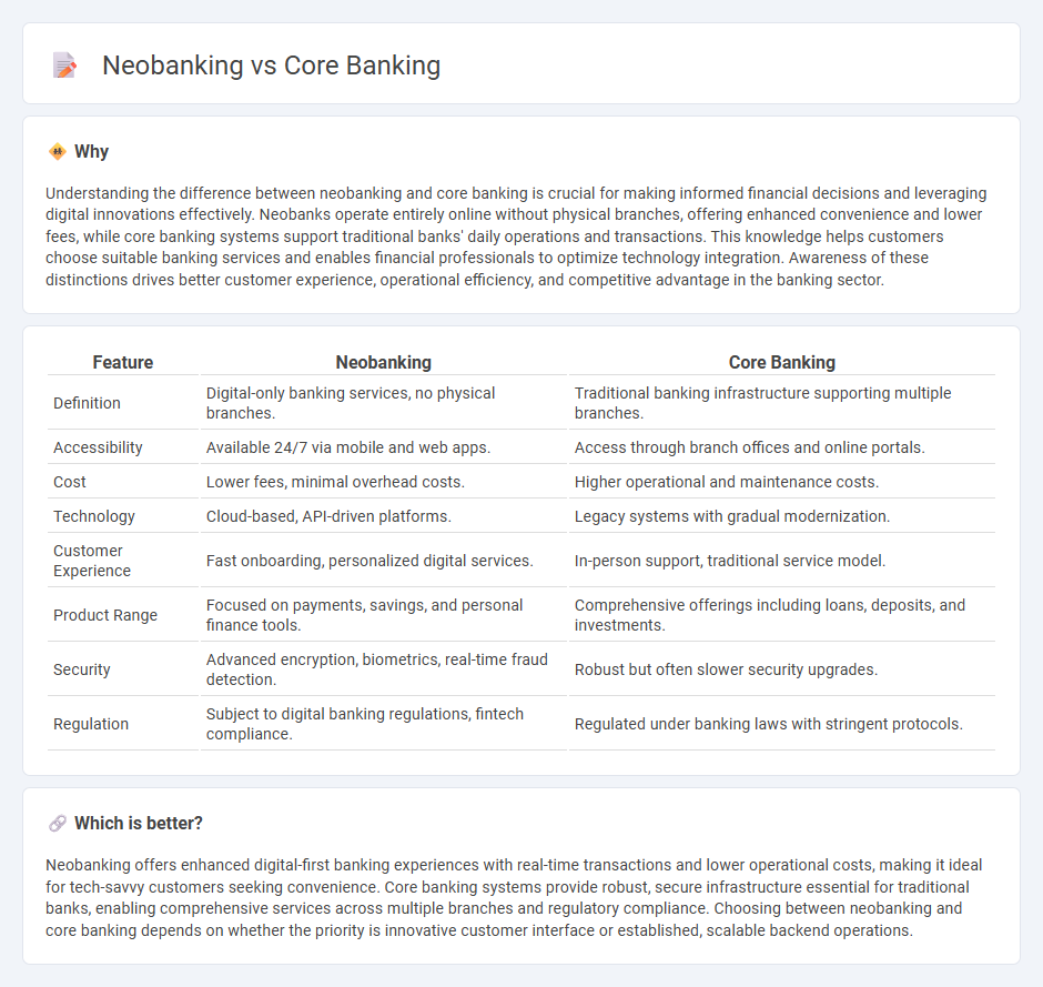 Neobanking vs Core Banking in Banking